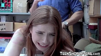 Fiery Ginger Babe Gets Searched And Plowed By Security Guard