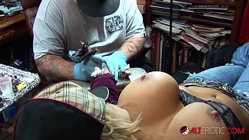 Shyla Stylez's Hot Tattoo Session With Tit Play